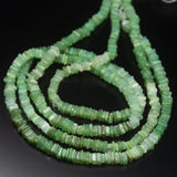 16 inches, 4mm 5mm, Natural Shaded Chrysoprase Smooth Heishi Shape Beads Strand, Chrysoprase Beads