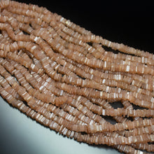 Load image into Gallery viewer, 16 inches, 4mm, Natural Peach Moonstone Smooth Heishi Square Cube Loose Beads Strand - Jalvi &amp; Co.