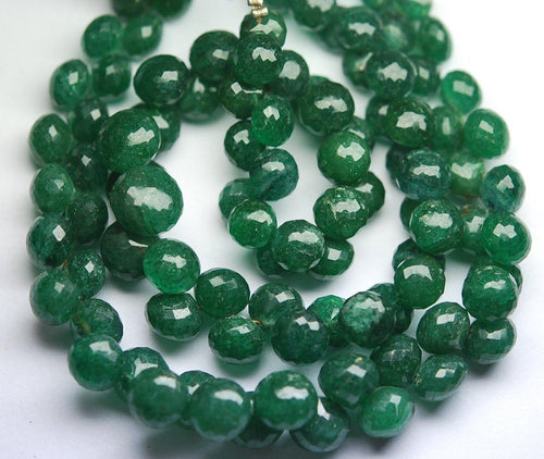 168 Carats, 9 Inch Strand, Natural Aventurine Faceted Onion Shape Briolette's, 7-11mm - Jalvi & Co.