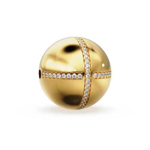 16mm Diamond French Pave Setting Gold Beads / 14k 18k Solid Gold Round Beads / Diamond Gold Spacer / Handmade Diamond 16mm Beads Findings - Jalvi & Co.