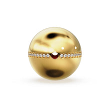 Load image into Gallery viewer, 16mm Diamond French Pave Setting Gold Beads / 14k 18k Solid Gold Round Beads / Diamond Gold Spacer / Handmade Diamond 16mm Beads Findings - Jalvi &amp; Co.