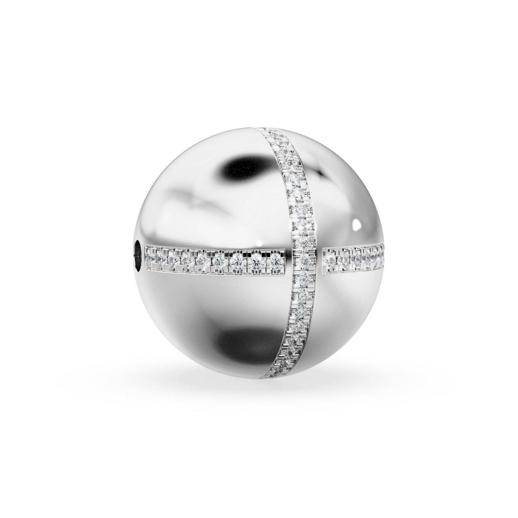 16mm Diamond French Pave Setting Gold Beads / 14k 18k Solid Gold Round Beads / Diamond Gold Spacer / Handmade Diamond 16mm Beads Findings - Jalvi & Co.