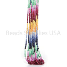 Load image into Gallery viewer, 17&quot; Full Strand, Multi Precious (Ruby, Emerald, Sapphire) Faceted Rondelle Shape Gemstone Beads, Multi Precious Beads, 2.25-3.25mm - Jalvi &amp; Co.