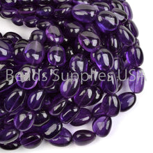 Load image into Gallery viewer, 17&quot; Full Strand, Purple Amethyst Plain Tumble Shape Gemstone Beads, Amethyst Beads, 12-17mm - Jalvi &amp; Co.