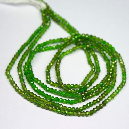 17 inch, 2.5mm, Chrome Diopside Micro Faceted Rondelle Gemstone Beads, Chrome Diopside Beads - Jalvi & Co.