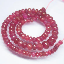 Load image into Gallery viewer, 17 inch, 5-10mm, Pink Sapphire Faceted Rondelle Large Size Beads, Sapphire Beads - Jalvi &amp; Co.