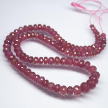 Load image into Gallery viewer, 17 inch, 5-10mm, Pink Sapphire Faceted Rondelle Large Size Beads, Sapphire Beads - Jalvi &amp; Co.