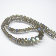 Load image into Gallery viewer, 17 inches, 5mm 13mm, Natural Labradorite AAA Grade Smooth Rondelle Large Size Beads, Labradorite Beads - Jalvi &amp; Co.