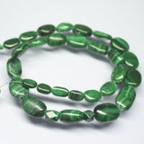 17 inches, 7mm 17mm, Natural Green Malachite Smooth Oval Shape Beads, Malachite Beads