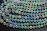18.5 Inches, Natural Ethiopian Opal Smooth Round Rondelles,Size 4-7.5mm