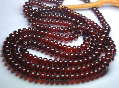 18 Inches Strands, Super Aaa Quality,Large Orange Hessonite Garnet Smooth Rondelles, 6.5-9mm - Jalvi & Co.