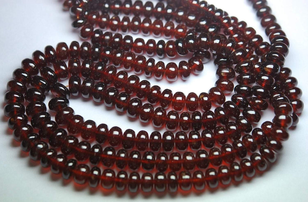 18 Inches Strands, Super Aaa Quality,Large Orange Hessonite Garnet Smooth Rondelles, 6.5-9mm - Jalvi & Co.
