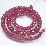 183 cts, 15 inch, 4mm 10mm, Pink Sapphire Faceted Large Size Rondelle Beads, Sapphire Beads