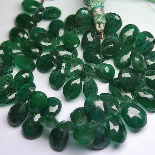 187 Carats, 8 Inch Strand, Natural Aventurine Faceted P Shape Briolette's, 10-17mm - Jalvi & Co.