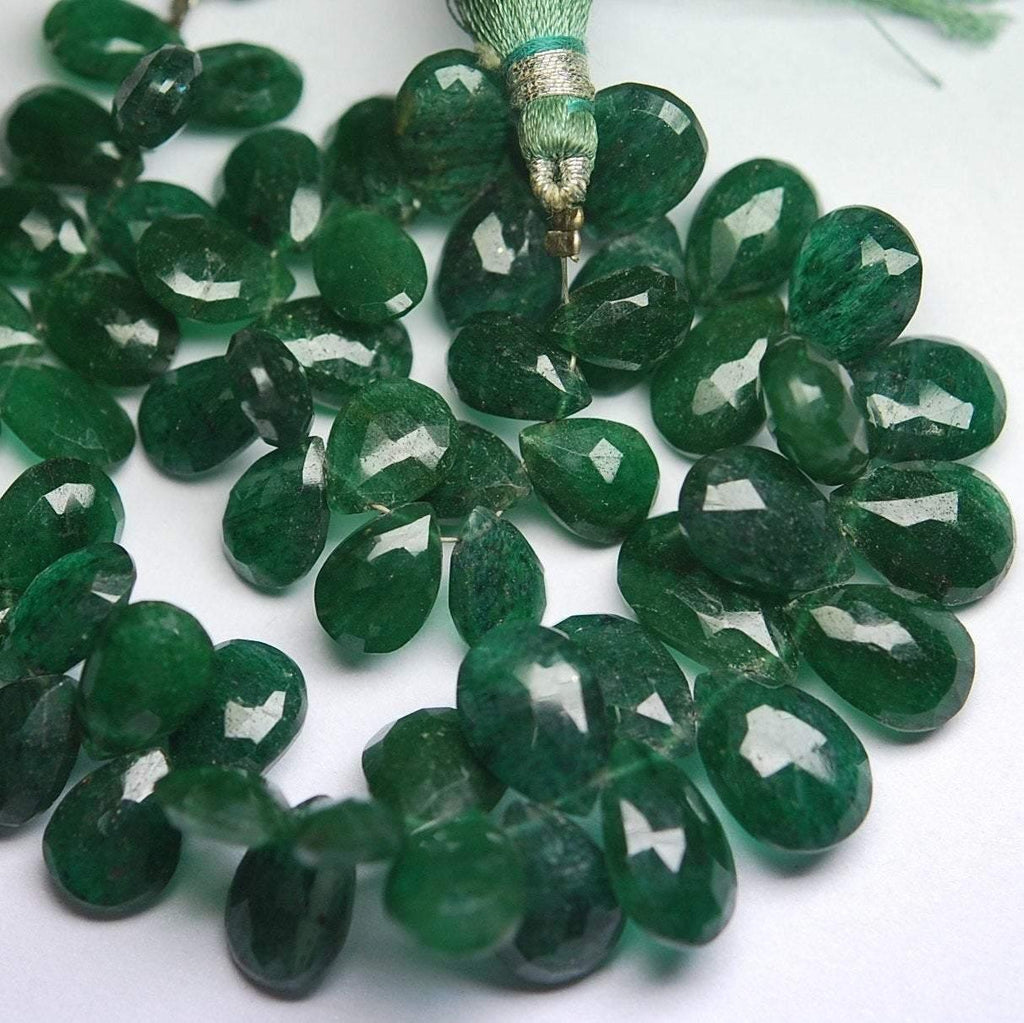 187 Carats, 8 Inch Strand, Natural Aventurine Faceted P Shape Briolette's, 10-17mm - Jalvi & Co.