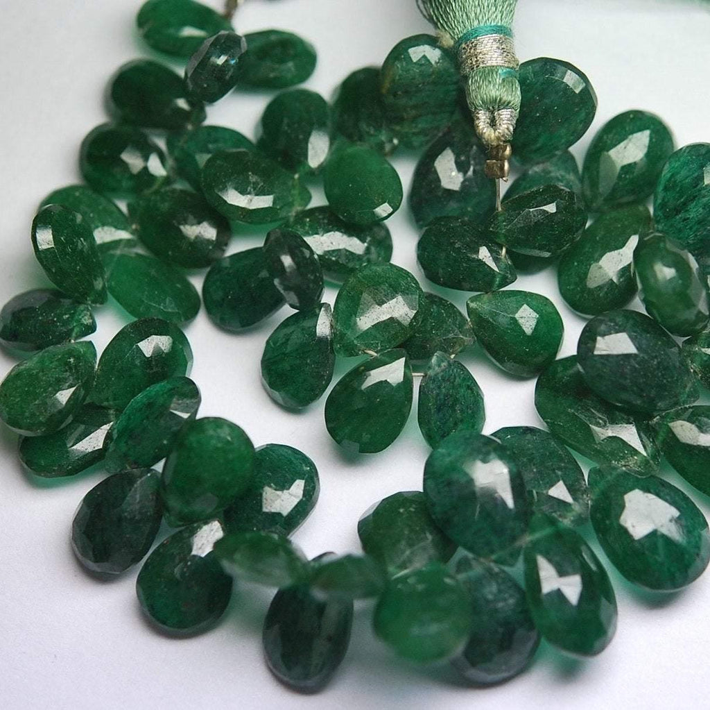 187 Carats, 8 Inch Strand, Natural Aventurine Faceted P Shape Briolette's, 10-17mm - Jalvi & Co.