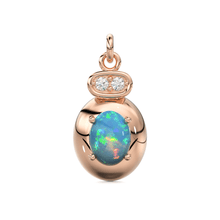 Load image into Gallery viewer, 18k Ethiopian Welo Opal &amp; Diamond Solid Gold Pendant / Opal Pendant / Opal Diamond Pendant / Diamond Pendant - Jalvi &amp; Co.