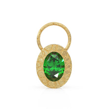 Load image into Gallery viewer, 18K Gold Emerald Pendant / Green Emerald and Ruby Pendant,18K Gold Antique Style Pendant,Oval Gold Pendant / Ruby and Gold Pendant for Woman - Jalvi &amp; Co.