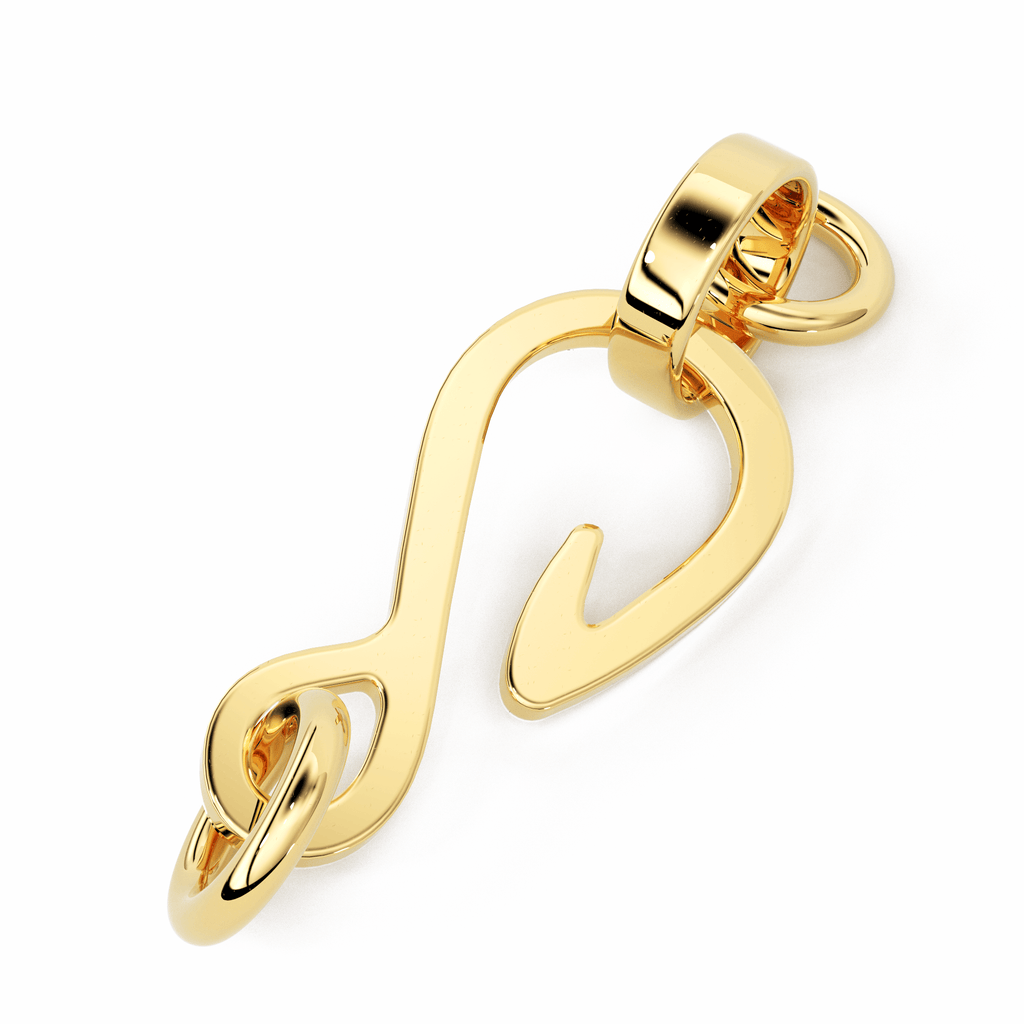 18k Gold Fishing Hook Clasp / 21mm total length / Solid 18 Carat Gold - Jalvi & Co.