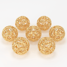 Load image into Gallery viewer, 18k Solid Gold Designer Fancy Round Spacer Bead Finding 6mm 8mm 10mm - Jalvi &amp; Co.