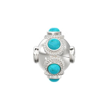 Load image into Gallery viewer, 18k Solid Gold Fancy Old Turquoise Lantern Spacer Bead (1) 10mm - Jalvi &amp; Co.