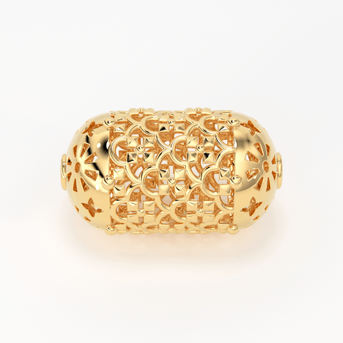 18k Solid Gold Handmade Artistic Roman Oval Spacer Bead Finding 12mm 13mm 14mm - Jalvi & Co.