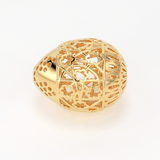 18k Solid Gold Handmade Designer Easter Egg Spacer Bead Finding 11mm 12mm 13mm