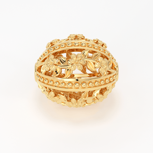 18k Solid Gold Handmade Designer Floral Spacer Bead Finding 9mm 10mm 11mm - Jalvi & Co.