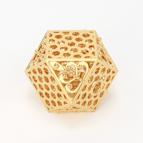 18k Solid Gold Handmade Designer Icosahedron Spacer Bead Finding 6.50mm 8.50mm 10.30mm - Jalvi & Co.