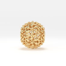 Load image into Gallery viewer, 18k Solid Gold Handmade Designer Round Floral Mesh Spacer Bead Finding 6mm 8mm 10mm - Jalvi &amp; Co.