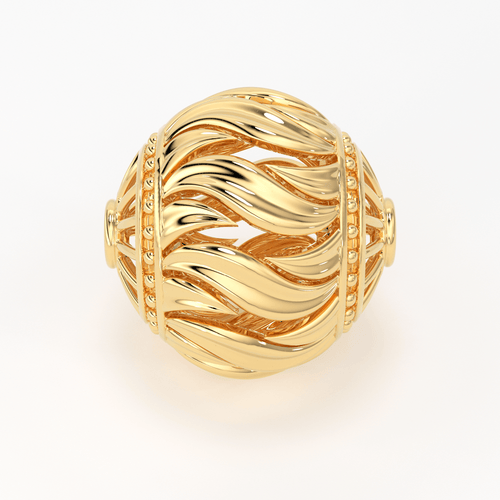 18k Solid Gold Handmade Designer Round Spacer Bead Finding 8mm 9mm 10mm - Jalvi & Co.