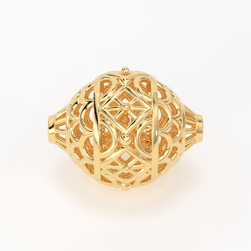 18k Solid Gold Handmade Designer Round Spacer Bead Finding 8mm 9mm 10mm - Jalvi & Co.