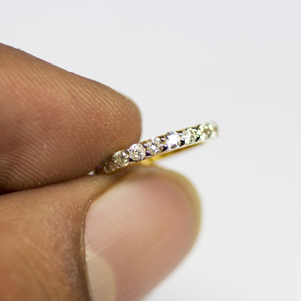 18k Solid Gold Handmade Diamond Ring Finding 13mm x 2mm - Jalvi & Co.