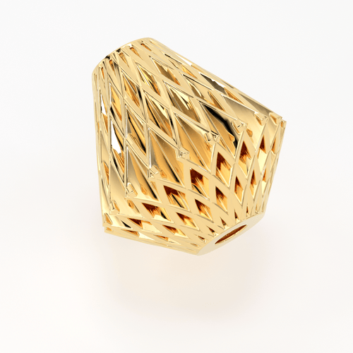 18k Solid Gold Handmade Geometric Cone Spacer Bead Finding 7mm 8mm 9mm - Jalvi & Co.