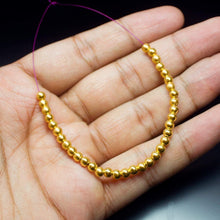 Load image into Gallery viewer, 18k Solid Gold Handmade Tribal Round Sphere Spacer Beads Strand 4mm 12pc - Jalvi &amp; Co.