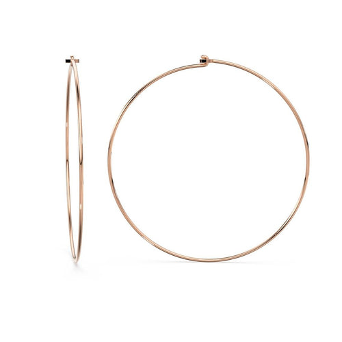 18k Solid Gold Hoop Earrings Findings Jewelry Making 40mm - Jalvi & Co.