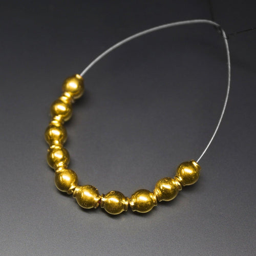 18k Solid Gold Tribal Handmade Lantern Jewelry Spacer Beads 4mm x 4.5mm 2