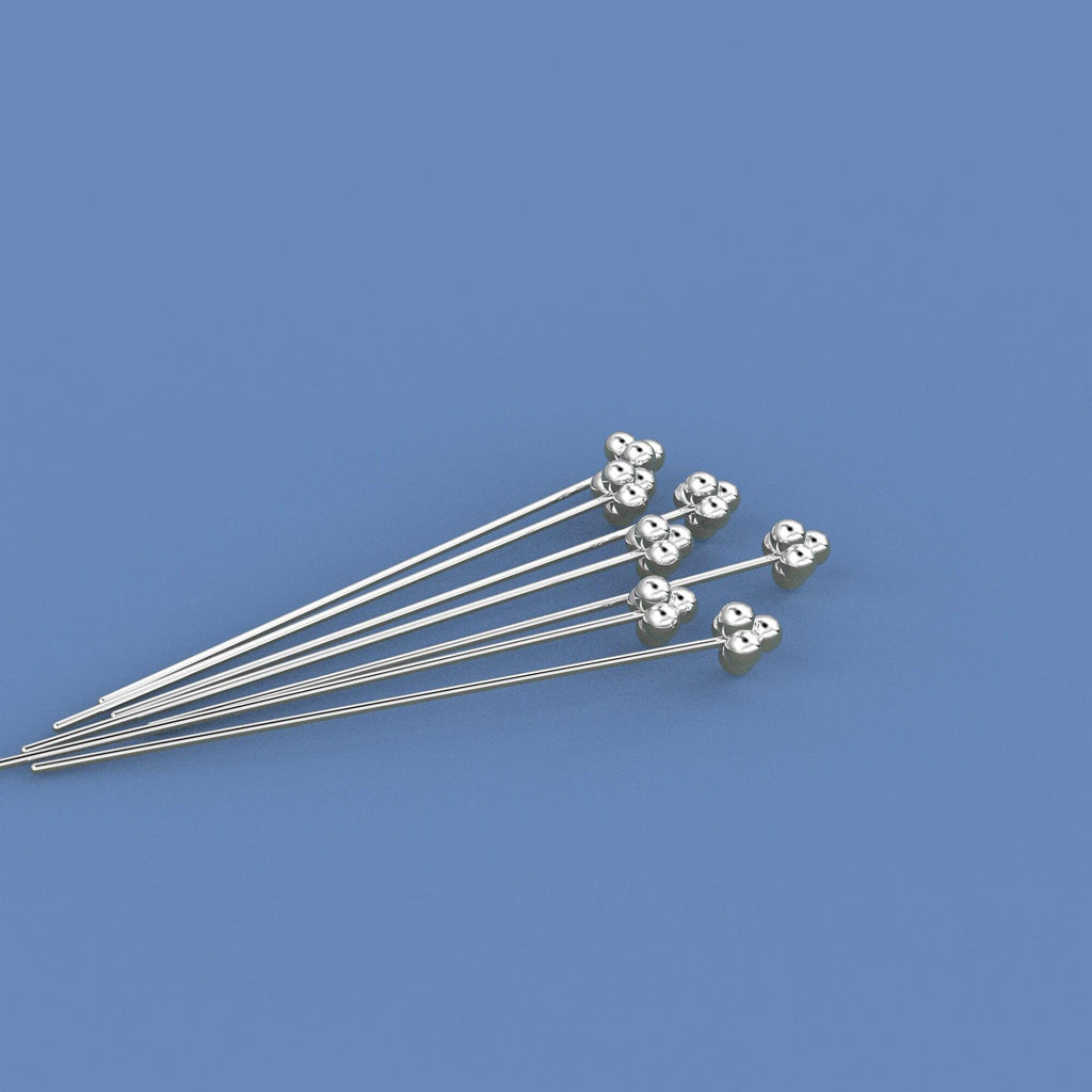 18k Solid Yellow Gold 24 Gauge 1.5 INCH Headpin With Daisy Ends Quantity: (2) or (10) - Jalvi & Co.