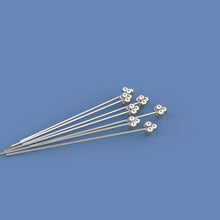 Load image into Gallery viewer, 18k Solid Yellow Gold 24 Gauge 1.5 INCH Headpin With Daisy Ends Quantity: (2) or (10) - Jalvi &amp; Co.