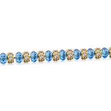 Load image into Gallery viewer, 18k Solid Yellow Gold 3.8mm Aquamarine Eternity Rondelle Wheel Bead - Jalvi &amp; Co.