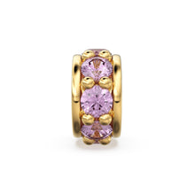 Load image into Gallery viewer, 18k Solid Yellow Gold 3.8mm Morganite Eternity Rondelle Wheel Bead - Jalvi &amp; Co.