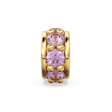 18k Solid Yellow Gold 5mm Morganite Eternity Rondelle Wheel Bead