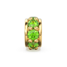 Load image into Gallery viewer, 18k Solid Yellow Gold 3.8mm Peridot Eternity Rondelle Wheel Bead - Jalvi &amp; Co.
