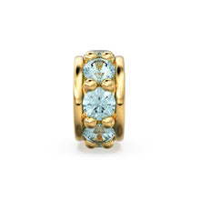 Load image into Gallery viewer, 18k Solid Yellow Gold 3.8mm Sky Blue Topaz Eternity Rondelle Wheel Bead - Jalvi &amp; Co.