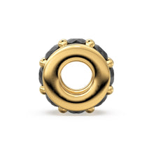 Load image into Gallery viewer, 18k Solid Yellow Gold 4mm Black Onyx Eternity Rondelle Wheel Bead - Jalvi &amp; Co.