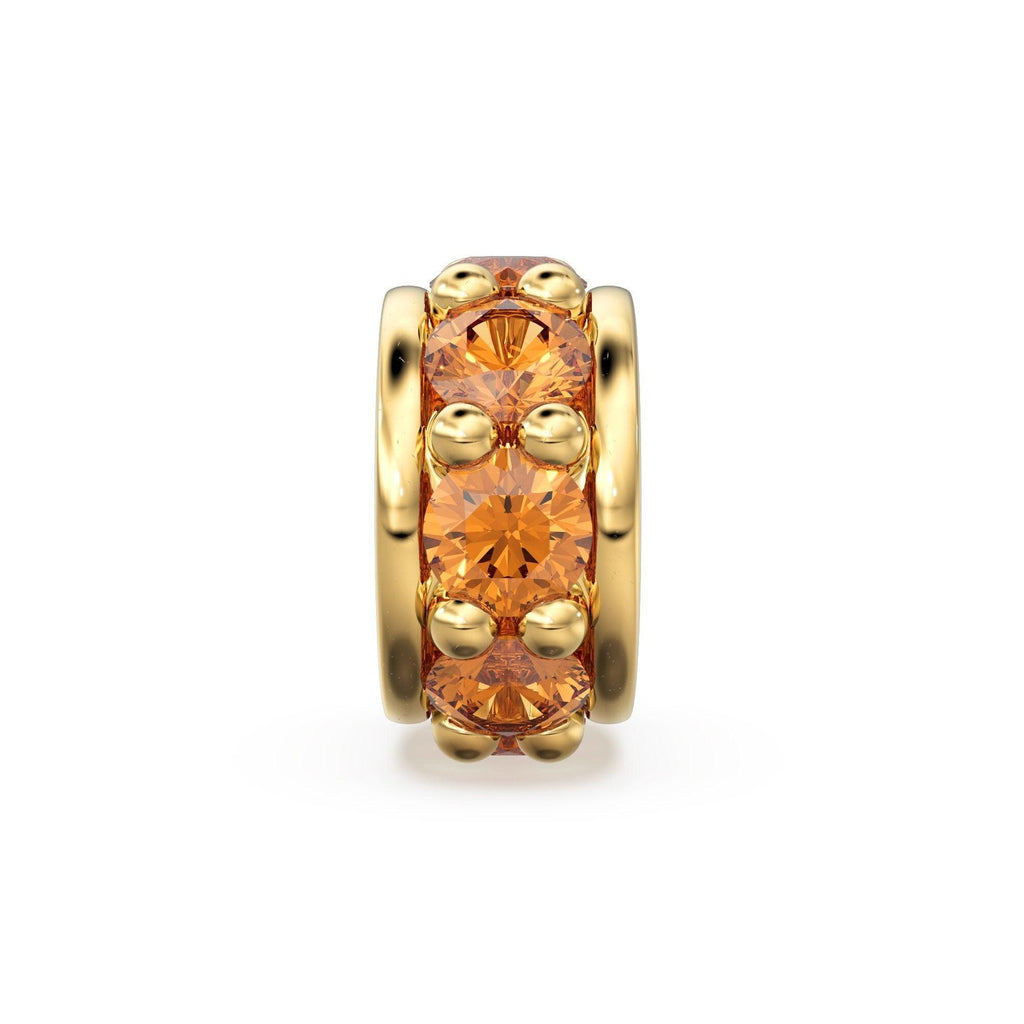 18k Solid Yellow Gold 4mm Citrine Eternity Rondelle Wheel Bead - Jalvi & Co.