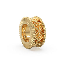 Load image into Gallery viewer, 18k Solid Yellow Gold 7mm Fancy Spacer Finding Hefty Bead 5mm Large Hole - Jalvi &amp; Co.