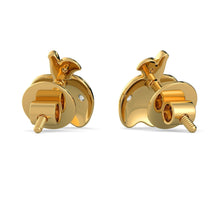 Load image into Gallery viewer, 18k Solid Yellow Gold Handmade Apple Diamond Earrings, Apple Earrings, Gold Earrings, Diamond Earrings - Jalvi &amp; Co.