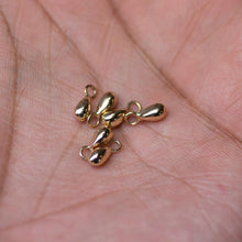 Load image into Gallery viewer, 18k Solid Yellow Gold Teardrop Charm Pendant Finding, Gold Drops 3.3mmx8.5mm - Jalvi &amp; Co.