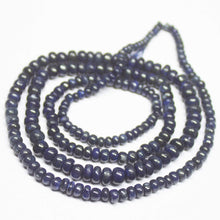 Load image into Gallery viewer, 19 inch, 2mm 4mm, Natural Blue Sapphire Smooth Rondelle Shape Beads, Sapphire Beads - Jalvi &amp; Co.
